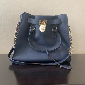 Michael Kors Navy Large Tote Bag